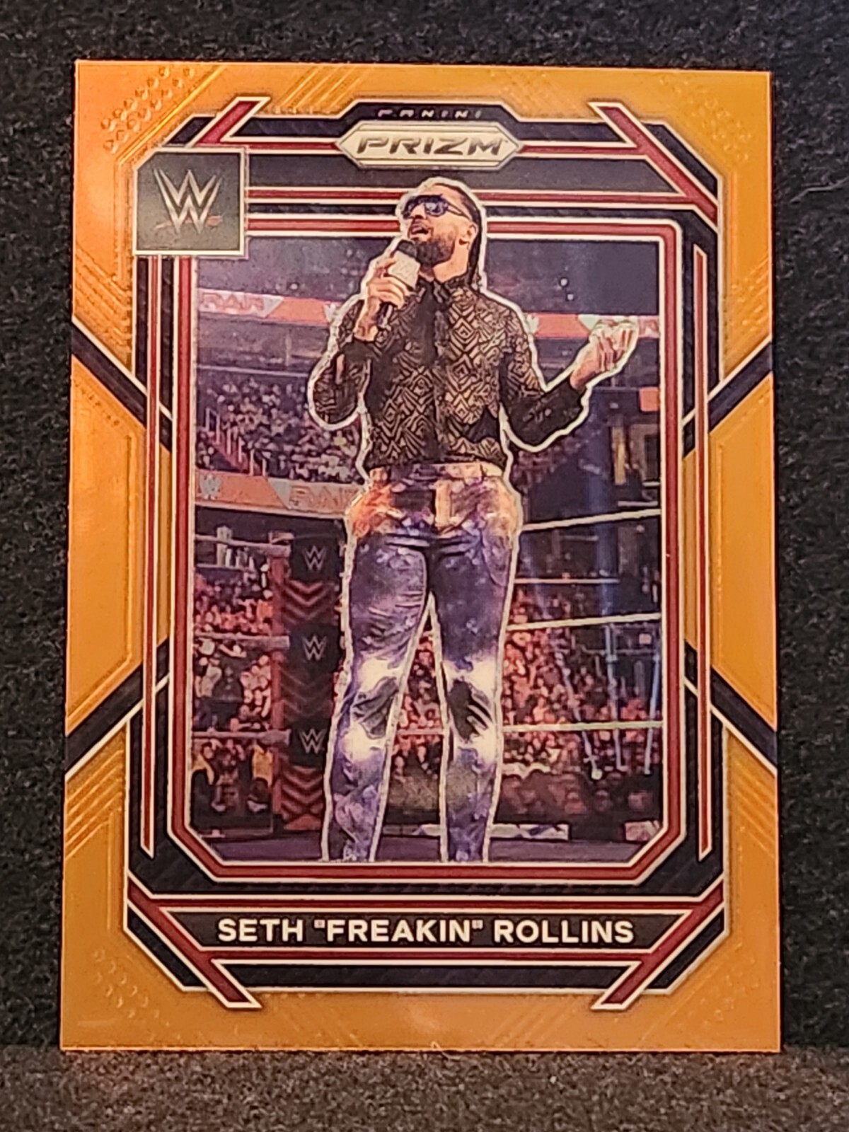 2023 Panini Prizm WWE Seth “Freakin” Rollins #137 ORANGE PRIZM #53/99 RAW