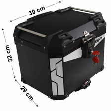 BAULE MOTO 37L NERO ALLUMINIO TOP CASE UNIVERSALE