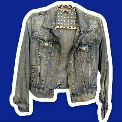 ARITZIA TALULA XS Studded Spiked Jean Jacket
