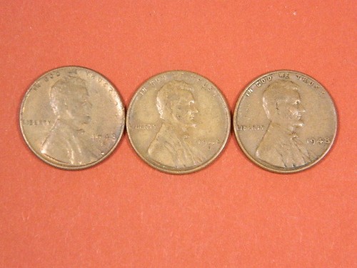 1948 P,D+ S Cents One Of Each Mint Mark AU+/UNC | eBay