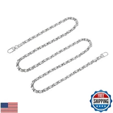 uxcell Purse Chain Strap, 55" Leather Iron Flat Chain Strap Handbag Chains Pu