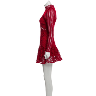 knee length dresses for ladies Lace mini dress SELF PORTRAIT Rosso