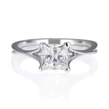 2Ct Princess Lab Created Diamond Solitaire Engagement Ring 14K White Gold Plated