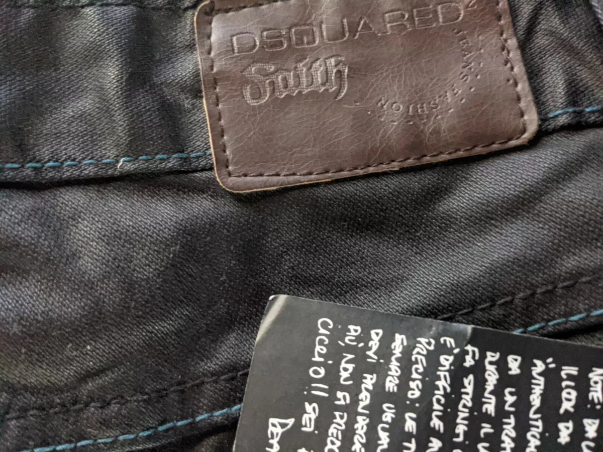 DSQUARED2 FAITH VINTAGE 1023 BLACK WAXED COTTON JEANS 30 OIL