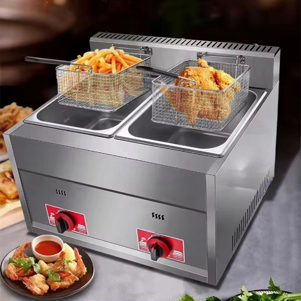 Commercial Deep Fryer GAS LPG Stainless Steel 20L AU - image 2 of 4