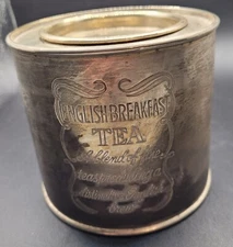 Vintage Lidded English Breakfast Tea Canister Made in India Display Piece