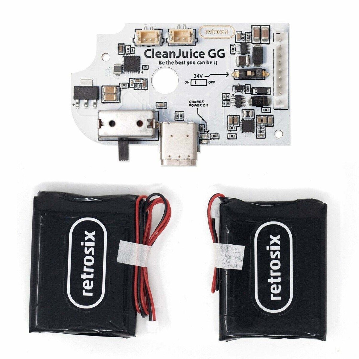retro six SFCシェル CleanJuice GBA用バッテリーセット CleanJuice Game Boy Advance Rechargeable Battery Pack | RetroSix