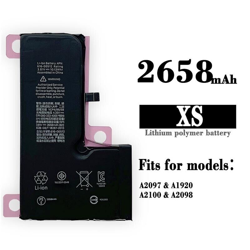 New 2658 mAh Replacement Battery for iPhone XS with Adhesive Tape