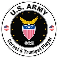 United States Army Cornet & Trumpet Player Bumper Sticker Military Decal 5"