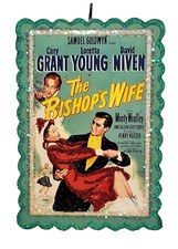 BISHOP'S WIFE MOVIE POSTER  Glitter CHRISTMAS ORNAMENT  Vtg Img