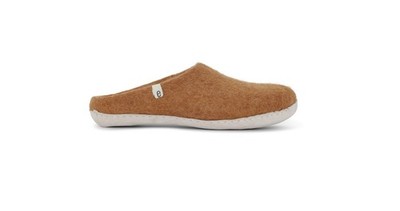 egos copenhagen Filz Pantoffel Hausschuh slip on simple aus Schafwolle Chestnut