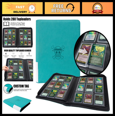 288-Card Toploader Binder - 9-Pocket Ringless, Double-Sided, Waterproof Storage