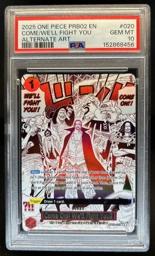 2025 One Piece The Best Come On!! We'll Fight You!! Alt Art #OP09-020 PSA 10