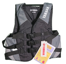 YAMAHA NYLON 3-BUCKLE BLACK/GRAY PFD