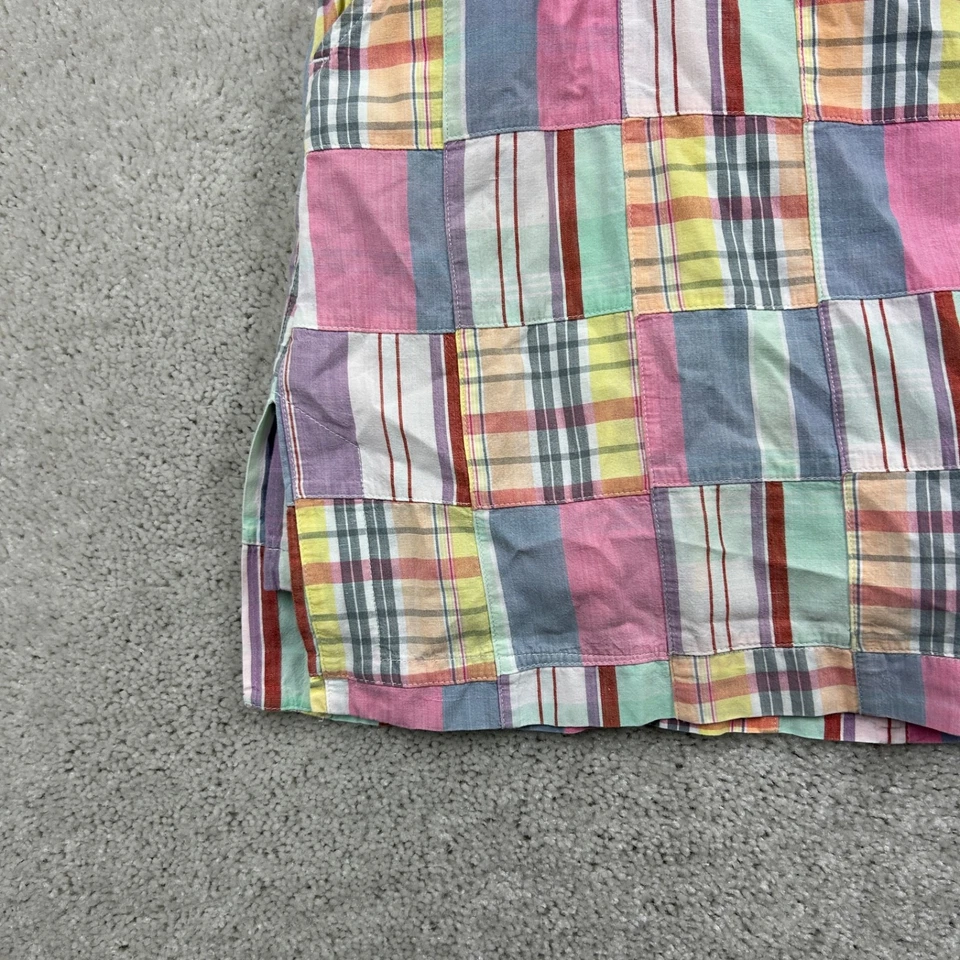 Shorts Cape Madras Feminino Tamanho 14 Rosa Xadrez Frente Plana Linha A Por Baixo - Imagem 2 de 4