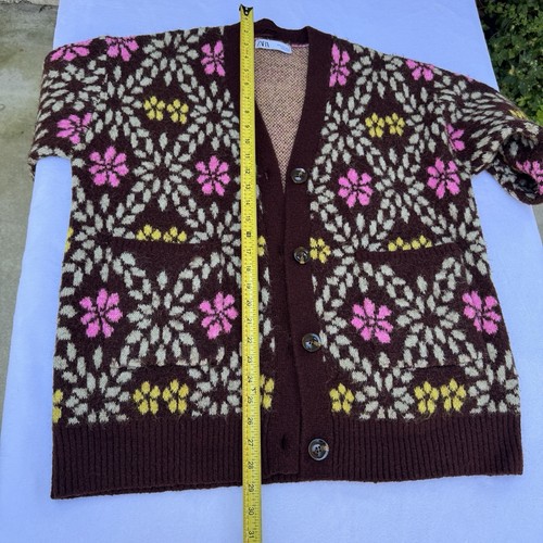 ZARA JACQUARD BLUMEN CARDIGAN STRICK PULLOVER 9598/230 GR. S - Bild 13 von 16