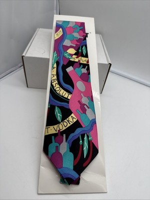 Rare Absolut Vodka Marcia G Yerman Silk Tie