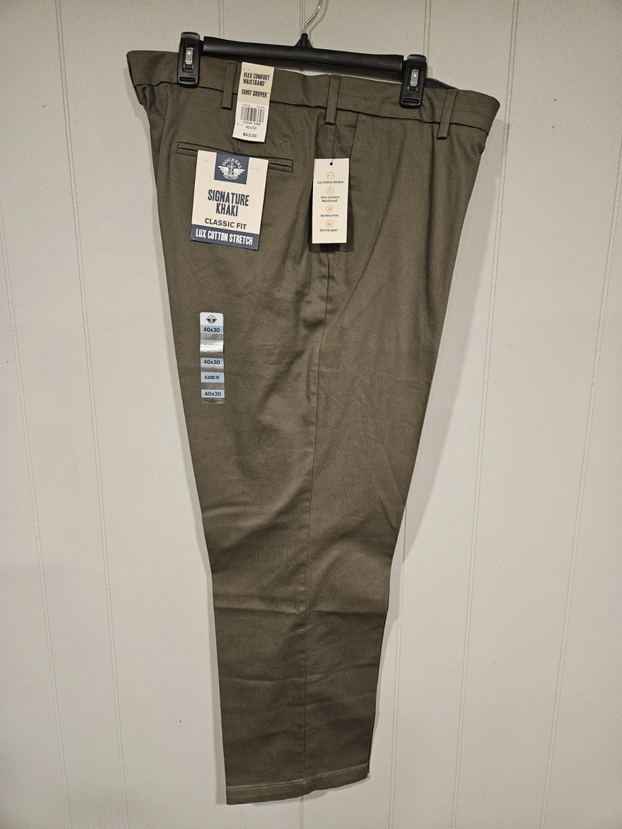 Dockers Heren Slim Fit Signature Kaki Lux Katoenen Stretch Broek, Nieuw Brits Khaki, 32W / 32L