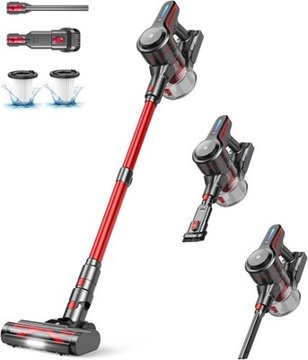 CHEBIO Cordless Vacuum Cleaner, Stick Vacuum with Powerful Suction, 45Mins Runti