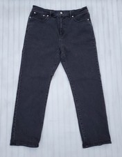 Madewell Jeans Womens 32 Black Denim 90s Straight High Rise Grunge Hipster