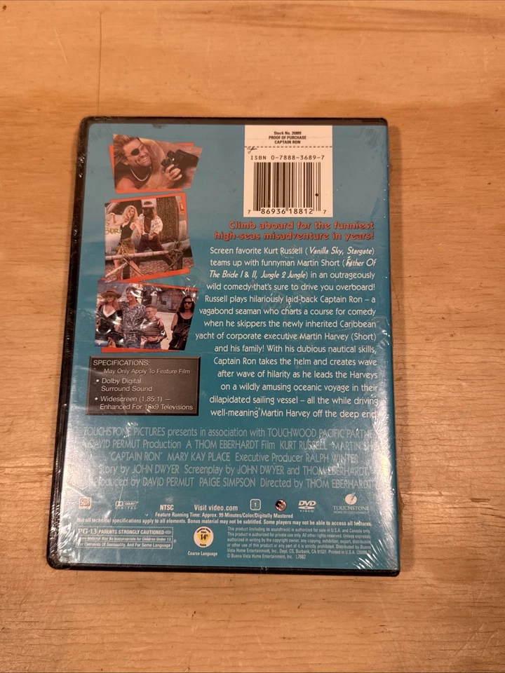 💥NEW SEALED Captain Ron (DVD, 1992) Kurt Russell Martin Short - Image 2 of 4