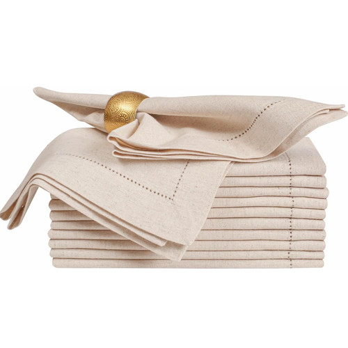 Set of 6 Cotton Cloth Dinner Napkin Mitered Corners Perfect for Wedding Dinner - Foto 10 di 11