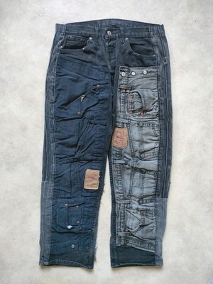 Levi's 501 Custom Patchwork Jeans Reworked Vintage Made In USA W32 Herren Denim