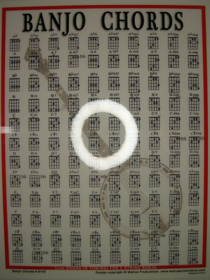 New Laminated Walrus Productions Banjo Chord Mini Chart #8115 Fingering