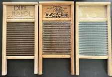 Lot Of 3 Vintage Washboards Dubl Handi Rub A Dub Mini National 703