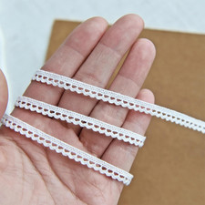 6mm White Cotton Lace Trim for Doll Sewing Projects - 2 Yards
