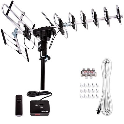Outdoor Digital Amplified HDTV Antenna - up to 200 Mile Long Range, Direction...