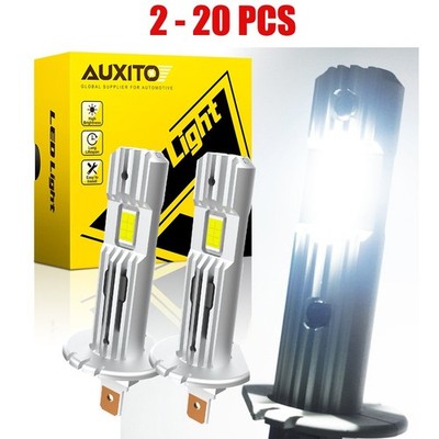 2-20X H1 Super Bright 6500K 20000LM DRL White Hi/Lo LED Headlight Bulb Set Beam