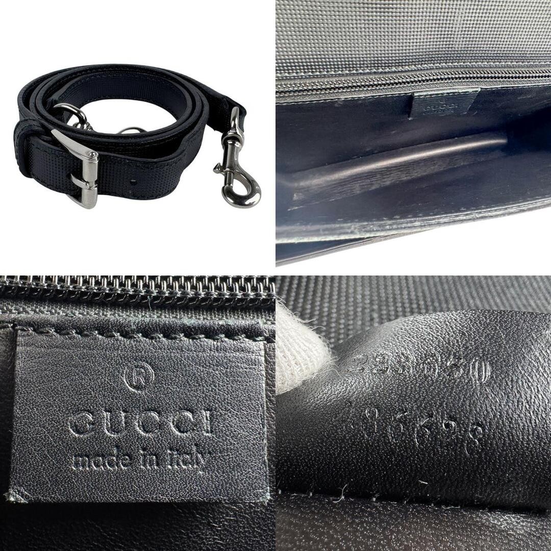 GUCCI Men's Leather Shoulder Bag Black Silver Used 20x27cm Free Shipping thumbnail 10