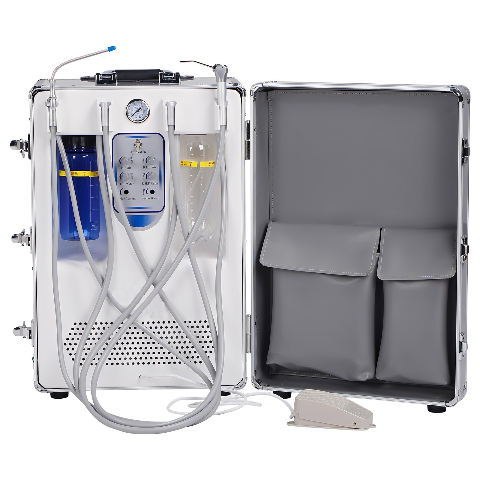 Portable Mobile Dental Delivery Unit System Cart with Air Compressor Suction 4H