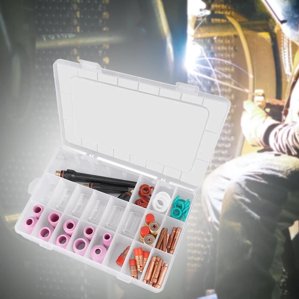 55x TIG Welding Torch Accessories Kit Collets Body Glass Cups for WP17/18/26 - Bild 3 von 4