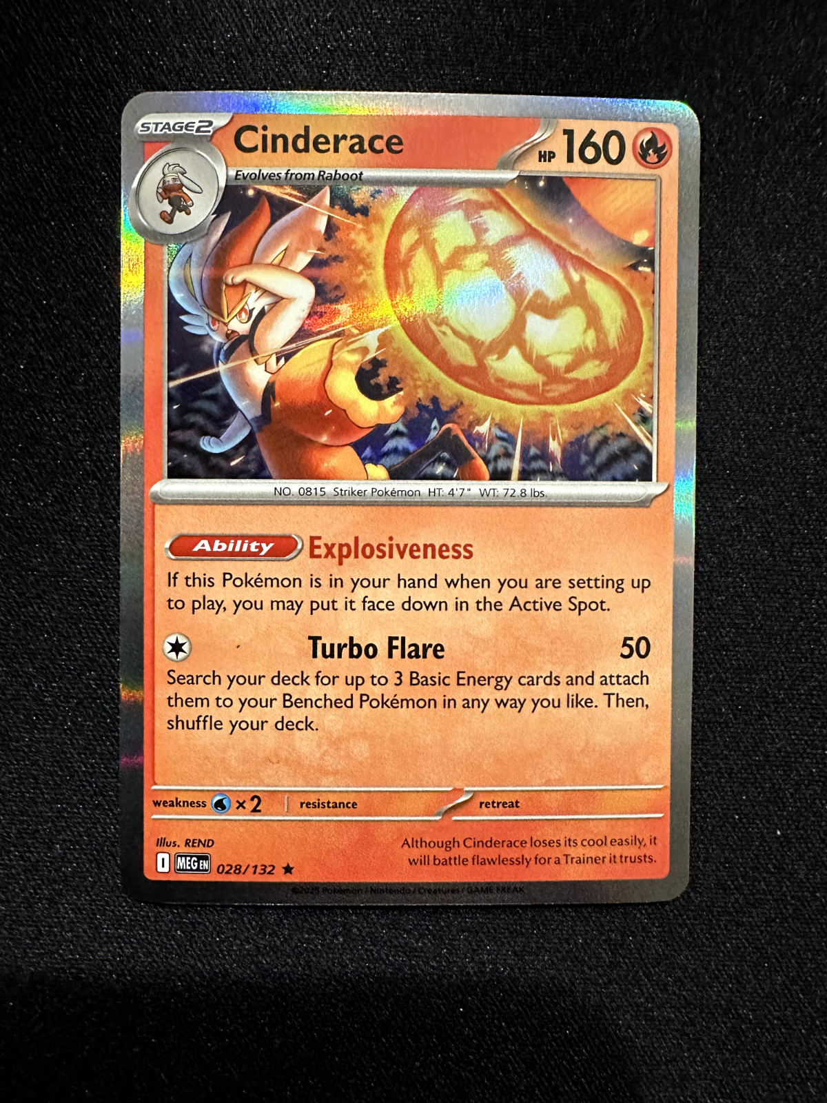 Cinderace 028/132 Me01: Mega Evolution Holo - NM