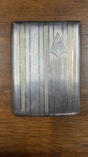 Sterling Silver Antique Cigarette Case w/ 14k Gold Inlay - 107grams