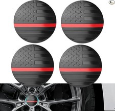4PCS 56mm Waterproof Rustproof Car Wheel Center Caps with D Color: Black red