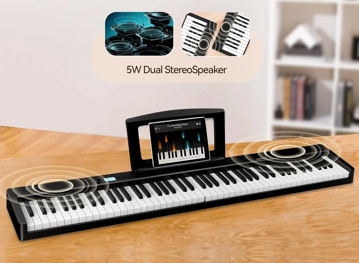 Terence 88-Key Folding Digital Piano Keyboard 2X5W Speakers | eBay