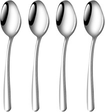 Luxury Dinner Spoons,Set of 4,18/8 Stainless Steel,Table Soup Spoons Set,8.2 In