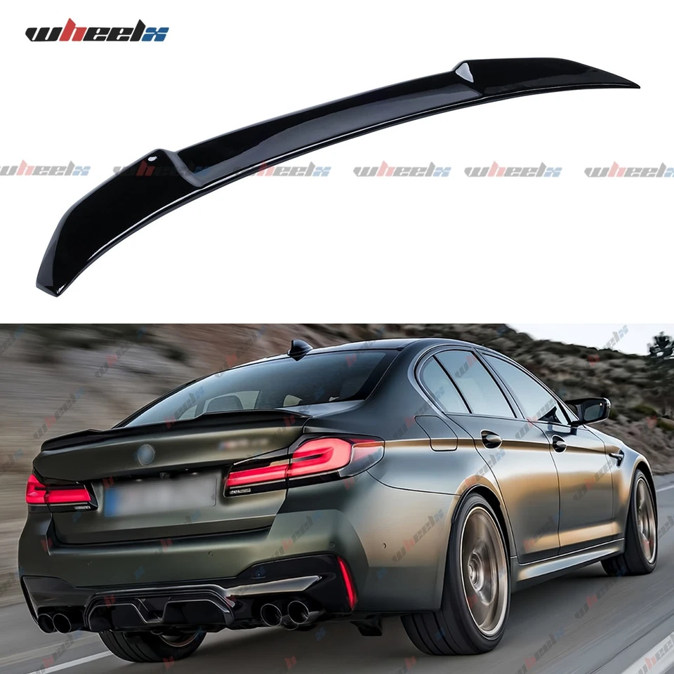 GLOSS BLACK CS STYLE  TRUNK SPOILER FOR 2017-23 BMW 5-SERIES G30 530I 540I M550I - Imagem 2 de 4
