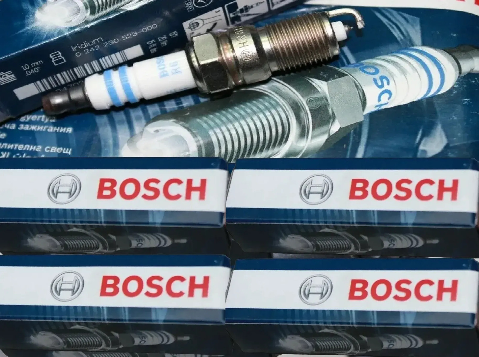 4x BOSCH Spark Plug Iridium 0242230523 Chevrolet Cadillac GMC Hummer