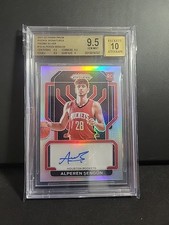 2021-22 Panini Prizm Alperen Sengun #RS-ALP SILVER Rookie Auto Rockets BGS 9.5 