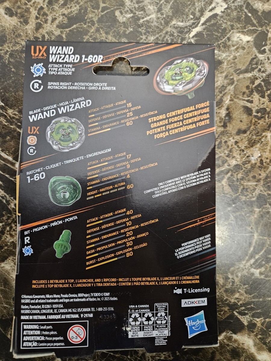 Wand Wizard 1-60R Beyblade X Wizard Rod Green UX Hasbro Rush Bit