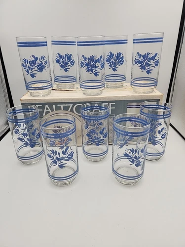 Set Of 10 Vintage Pfaltzgraff Yorktowne 16oz Glasses Tumblers Coolers Libbey
