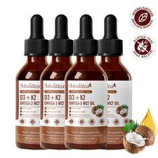 Vitamin D3 K2 Liquid Drops with Organic MCT Oil - Immune, Bone, Heart Health