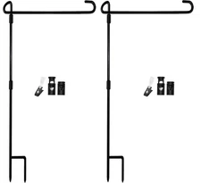 Garden Flag Pole Stand Holder, 2 Pack Garden Flags for Outside with Flag Stop...