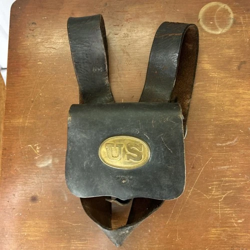 Civil War Union Leather Shoulder Bag Cartridge Box Repro Reenactment US