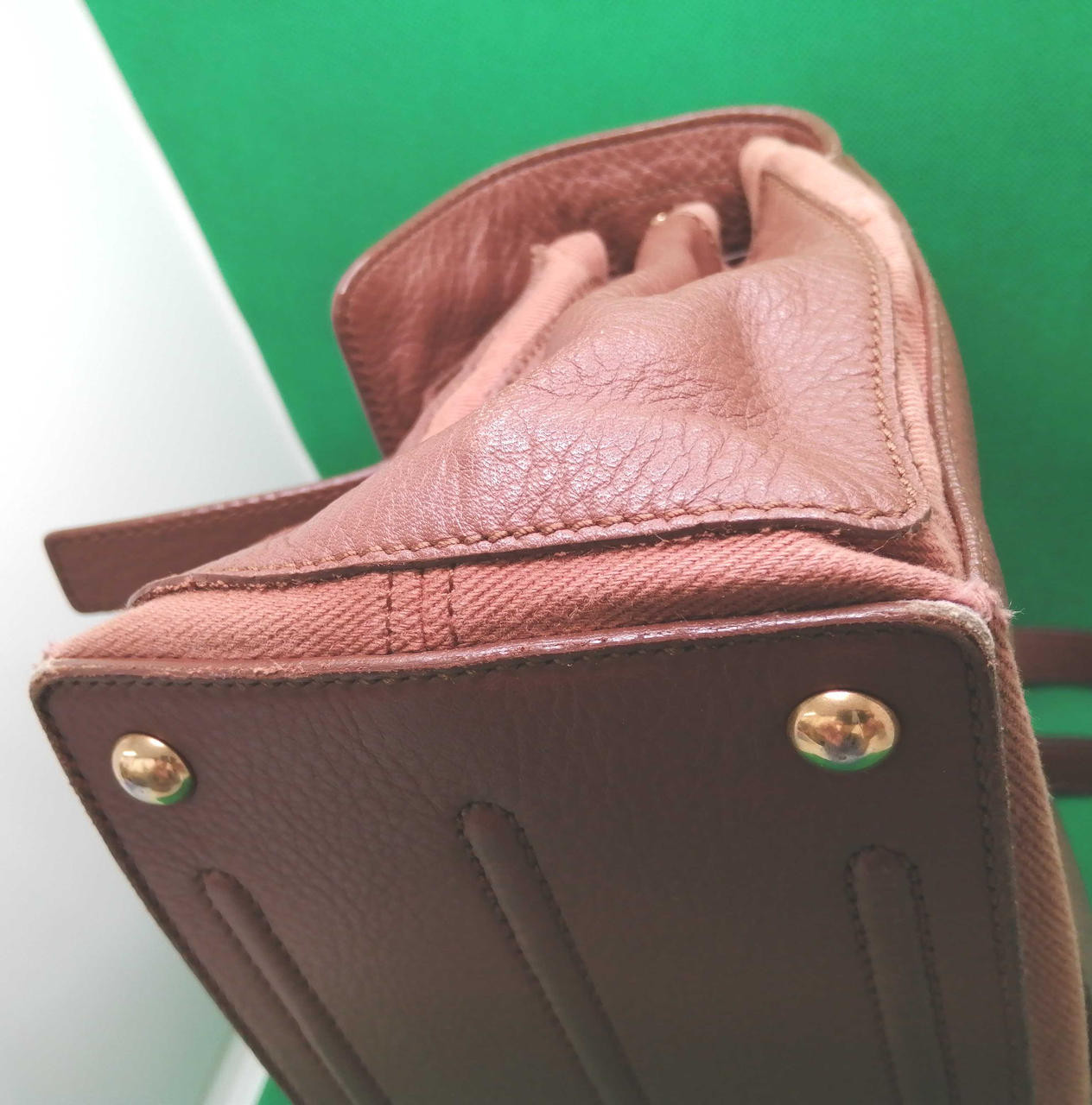 Borsa a tracolla usata Yves Saint Laurent M due borsette 2 vie pelle marrone