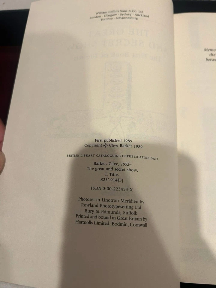 The Great and Secret Show The First Book of the Art Clive Barker 1st Ltd Signed - Image 4 of 4